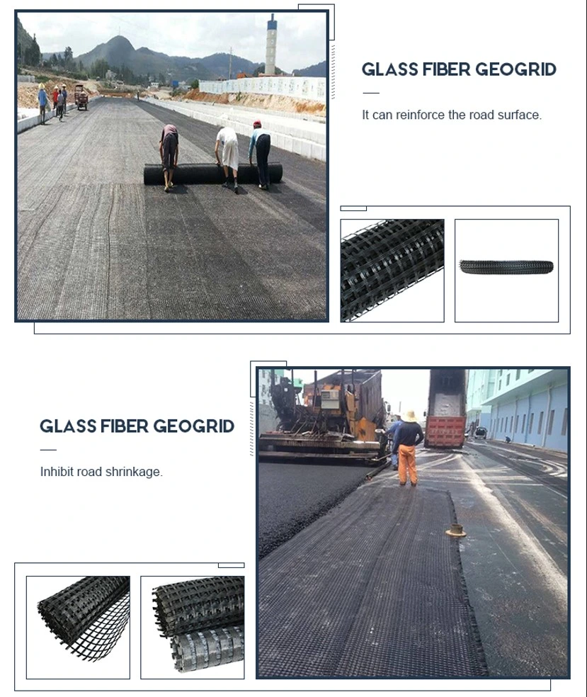 CE ISO9001 Geogrid in fibra di vetro per la costruzione di rinforzi stradali 2