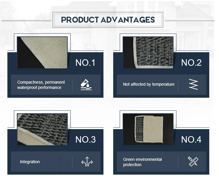 Liner di bentonite di sodio impermeabile Liner di argilla geosintetica per progetto di discarica 3