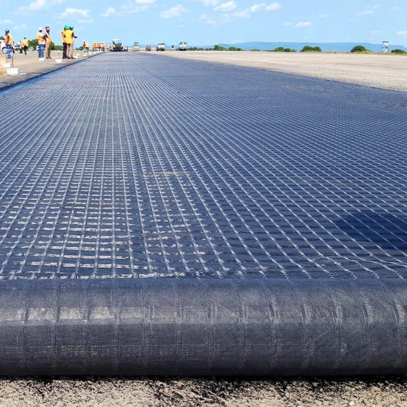 Geotessili non tessuti di fibre di vetro geogrid rinforzati 3