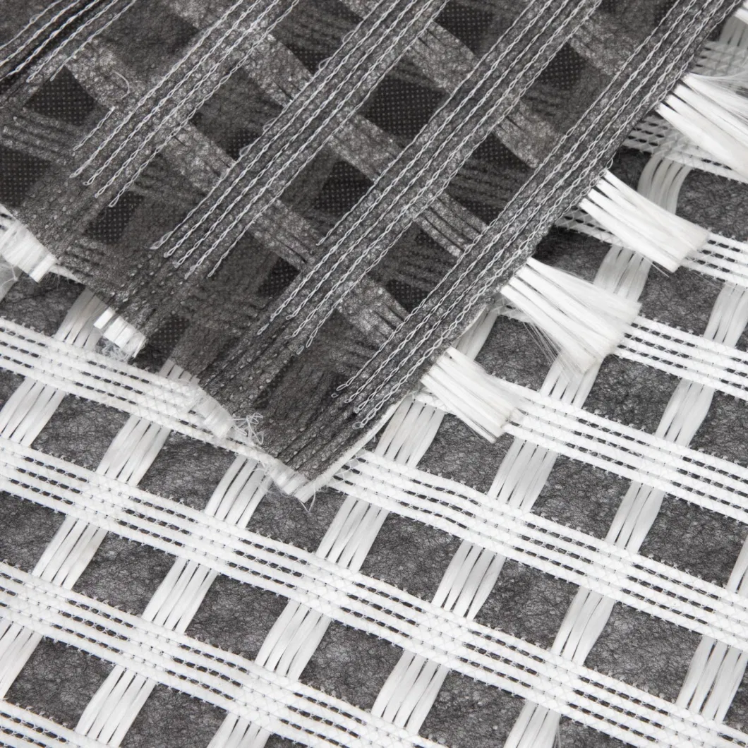 Geogrid biassiale composito in fibra di vetro con geotessile non tessuto per rinforzo del suolo/materiale da costruzione stradale Geocompos 2