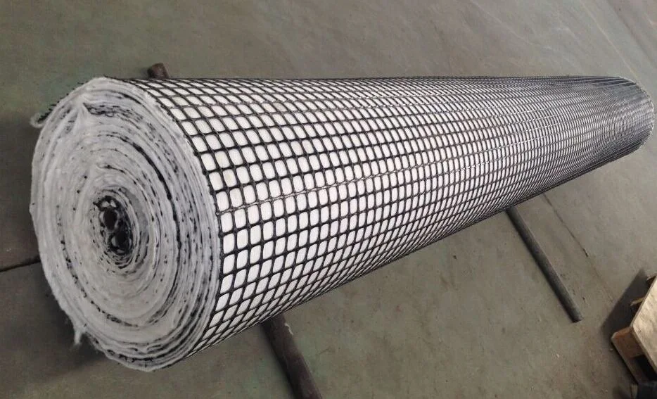 Geogrid biassiale composito in fibra di vetro con geotessile non tessuto per rinforzo del suolo/materiale da costruzione stradale Geocompos 7