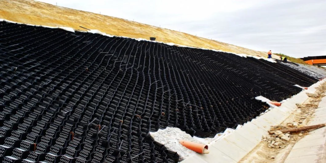 Sistema di materiale di griglia di ghiaia in HDPE Geocella testurizzata per il rinforzo stradale Pavimentazione a rete di erba 10
