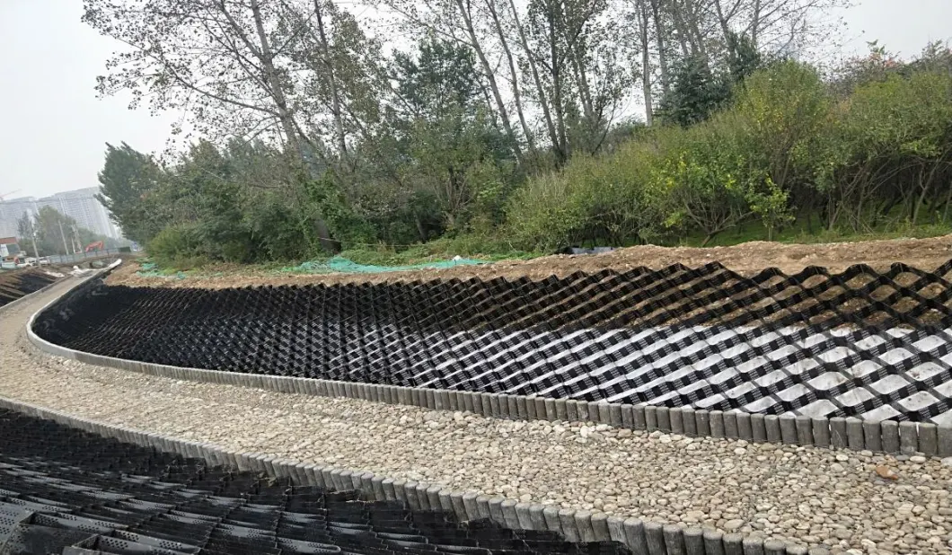 Sistema di materiale di griglia di ghiaia in HDPE Geocella testurizzata per il rinforzo stradale Pavimentazione a rete di erba 12