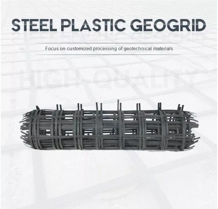Alta resistenza alla tensione Saldatura biassiale Acciaio Terracotta plastica composita Geogrid Per la stabilizzazione del suolo, caratteristica anti-erosione 0