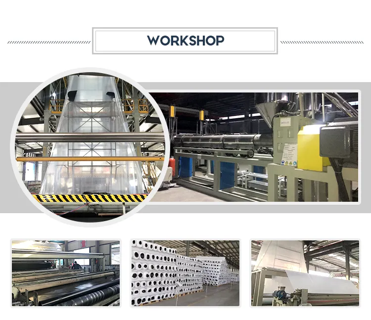 1.0mm 1.5mm Materiale vergine 100% ASTM Antispersione Impermeabile Tessuto liscio LDPE LLDPE HDPE Geomembrana 3