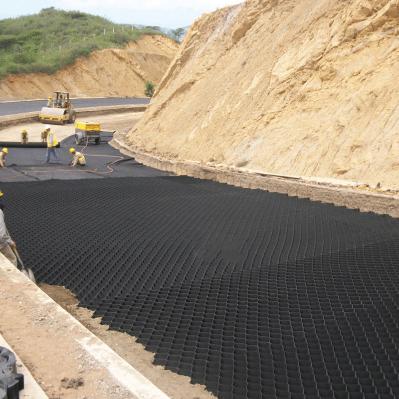 Anti corrosione 50mm Hdpe Geocell per rinforzo del suolo Road Hill Slope