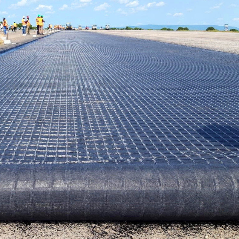 Geogrid biassiale composito in fibra di vetro con geotessile non tessuto per rinforzo del suolo/materiale da costruzione stradale Geocompos