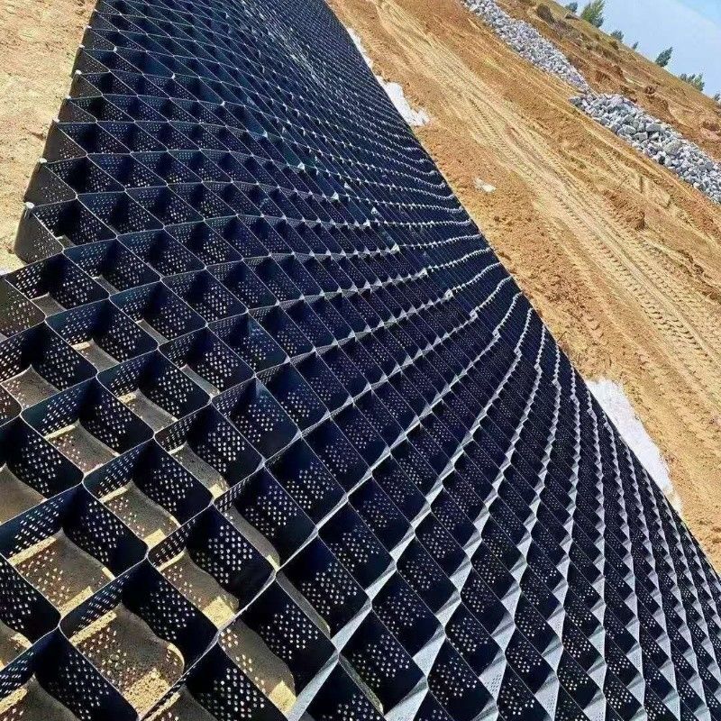 Stabilizzatore di ghiaia nera griglia di terra HDPE Geocell Factory Stabilizzatore di ghiaia per pareti di sostegno di via d'ingresso