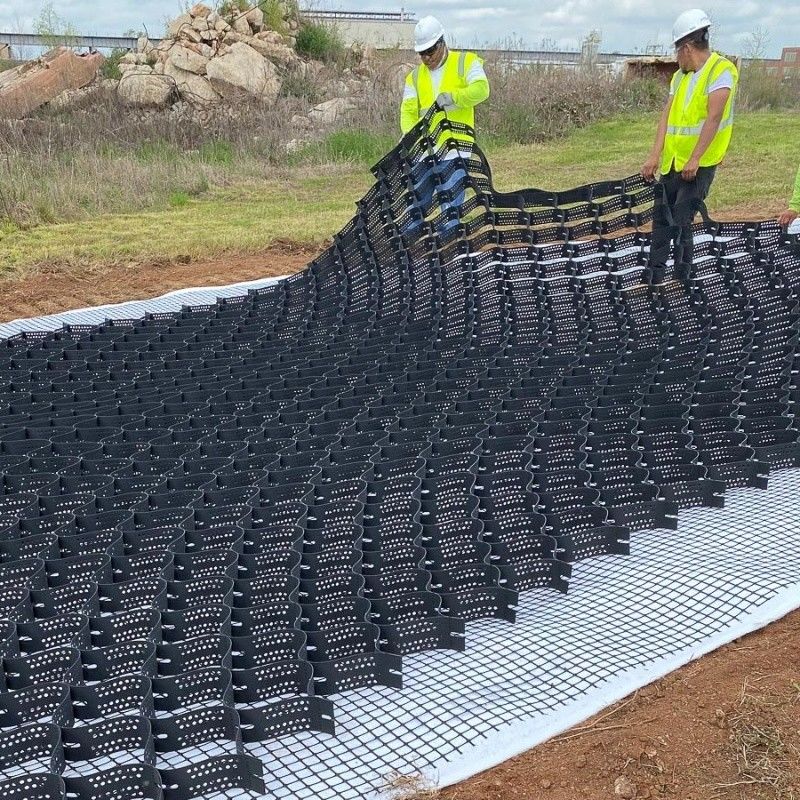Stabilizzatore di ghiaia nera griglia di terra HDPE Geocell Factory Stabilizzatore di ghiaia per pareti di sostegno di via d'ingresso