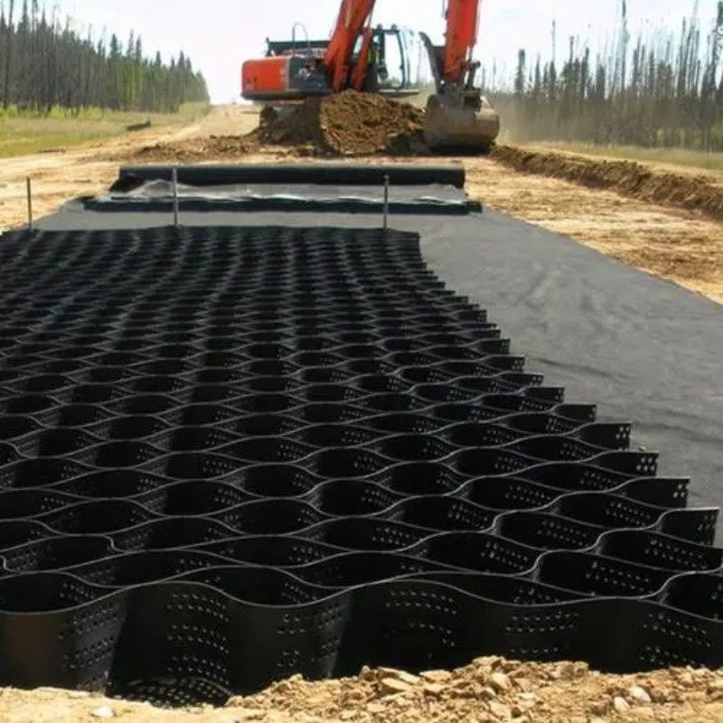 Stabilizzatore di ghiaia nera griglia di terra HDPE Geocell Factory Stabilizzatore di ghiaia per pareti di sostegno di via d'ingresso