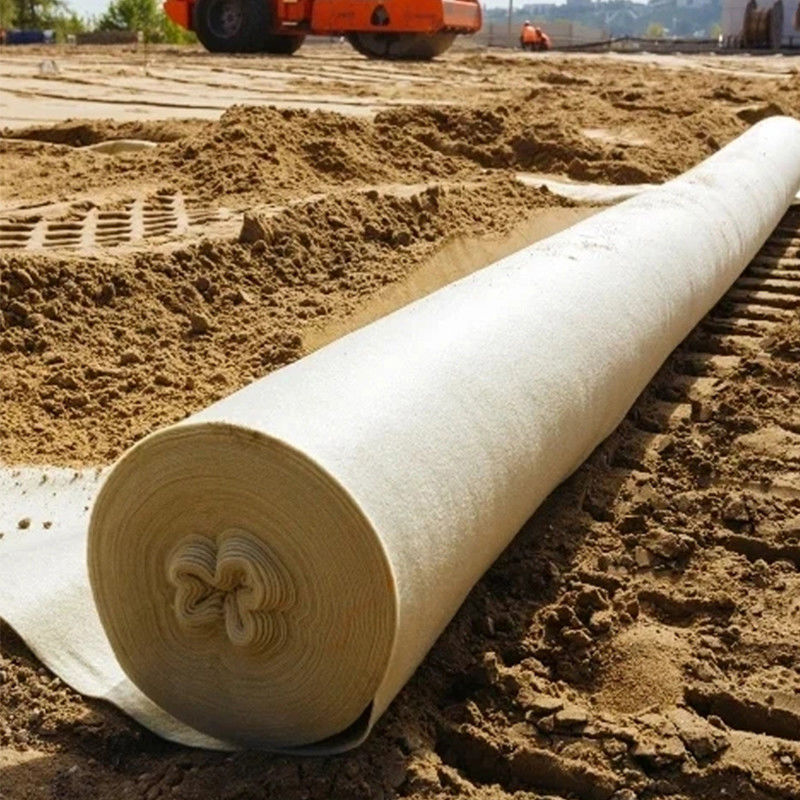 PET poliestere fibre lunghe non tessute a ago perforato poliestere geotessile non tessuto geotessile per copertura stradale