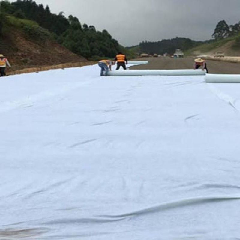 Bianco nero non tessuto a ago perforato geotessile PET PP per autostrade e ferrovie