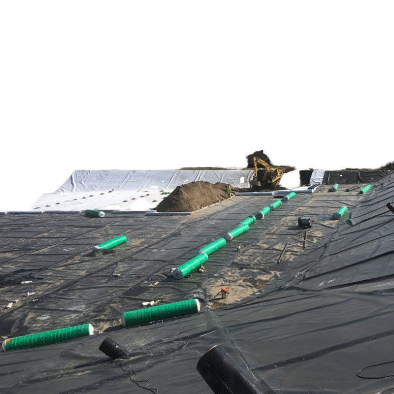 Geomembrane di polietilene ad alta densità (HDPE) rivestimenti neri resistenti ai raggi UV rivestimenti di stagno di polietilene per contenimento delle discariche 1,5 mm spessore Geomembrana 500N resistenza alla trazione
