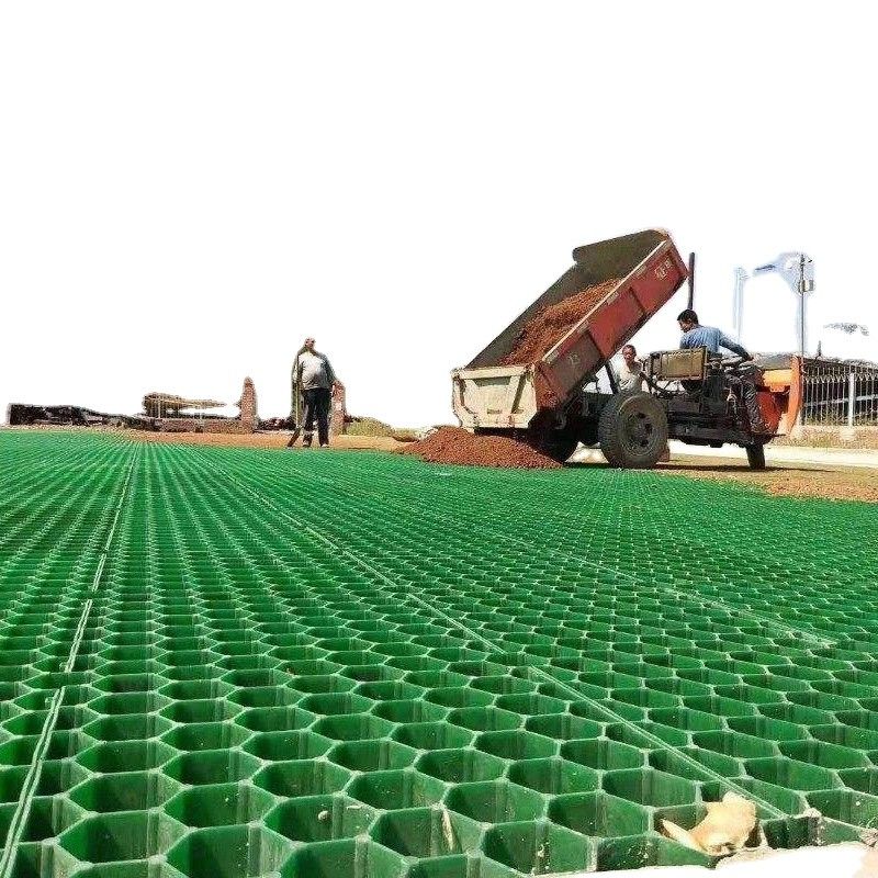 Produttore di griglie di erba HDPE Griglie di plastica da pavimentazione di ghiaia Griglie di erba per via strada e parcheggio Verde Nero Colore