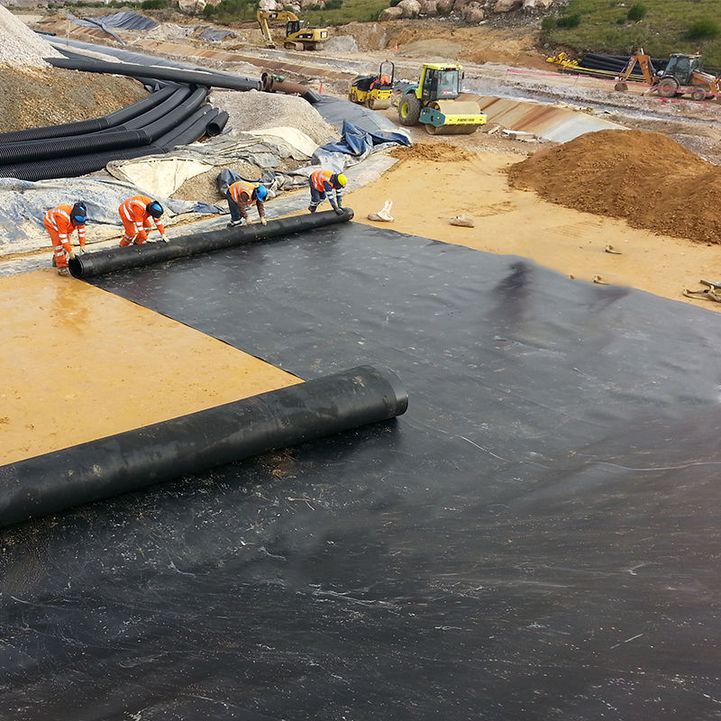 0.75-2.5mm HDPE Geomembrane Pond Liner Per discarica Pesce Gamberi Stagno Stagno Liner Miniere