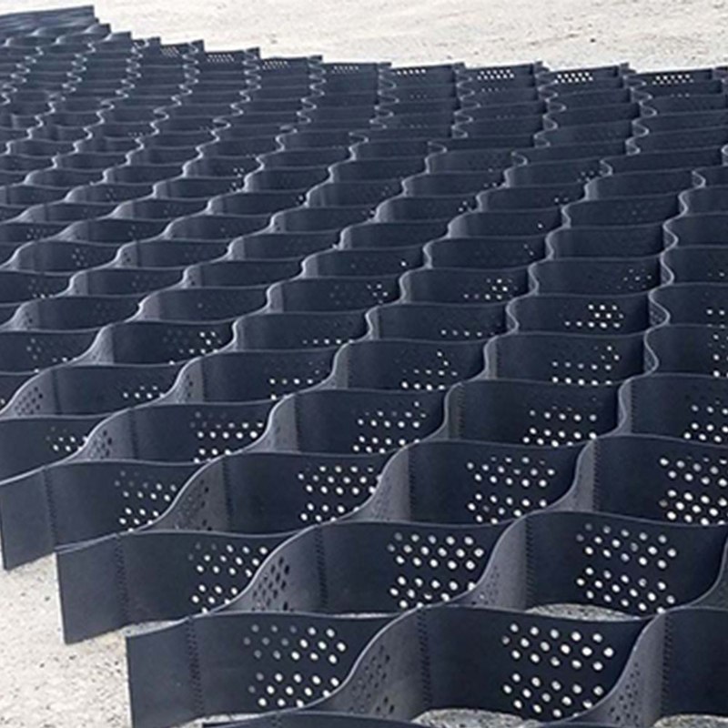 Geogriglia in HDPE con fori, sistema di confinamento cellulare ad alta resistenza, geogriglia a nido d'ape in HDPE per fondazioni stradali, protezione pendii, parcheggi, vialetti, muri di contenimento