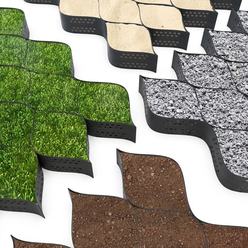 Griglia pavimentata in geocell di plastica HDPE Geocell HDPE per il rinforzo del seminterrato morbido Stabilizzatore di ghiaia a basso costo Geocell nella costruzione di strade