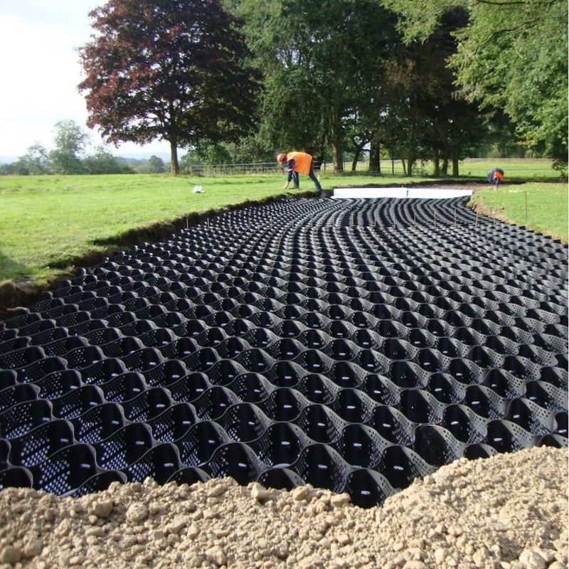 Geocell HDPE da 50MM 100mm 150mm per il controllo dell'erosione del vialetto, stabilizzatore di ghiaia, drenaggio del giardino, protezione del pendio del letto stradale