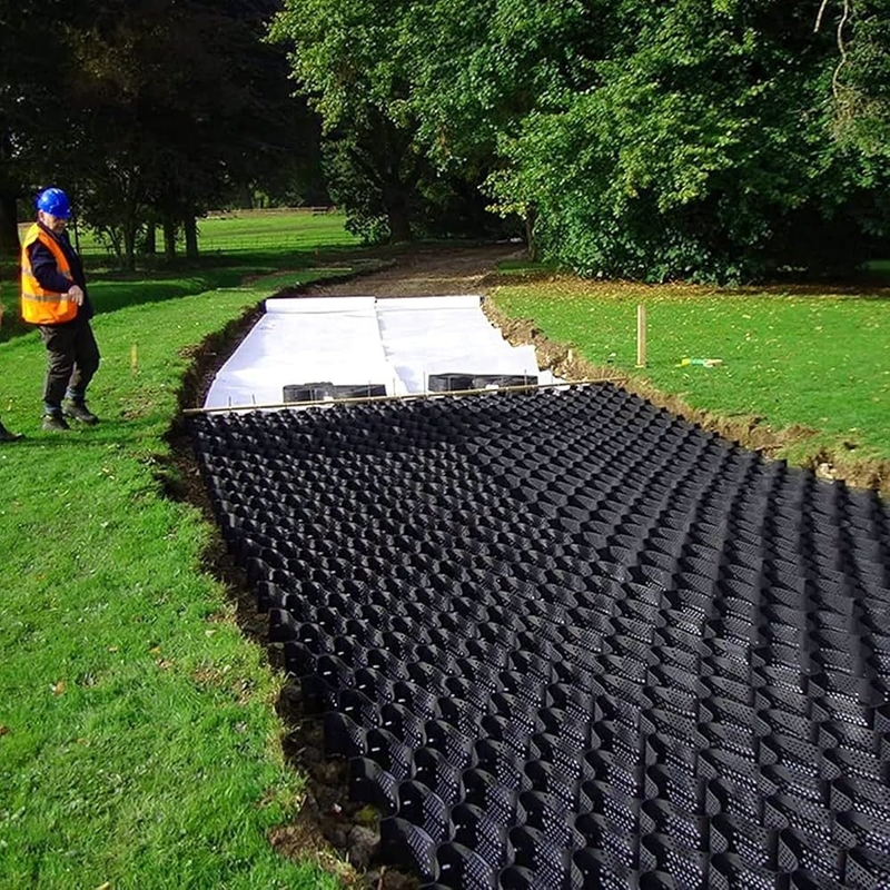 Geogriglie in HDPE durevoli Superficie liscia Geogriglia in HDPE per vialetti Controllo dell'erosione per pendii Supporto per muri di contenimento
