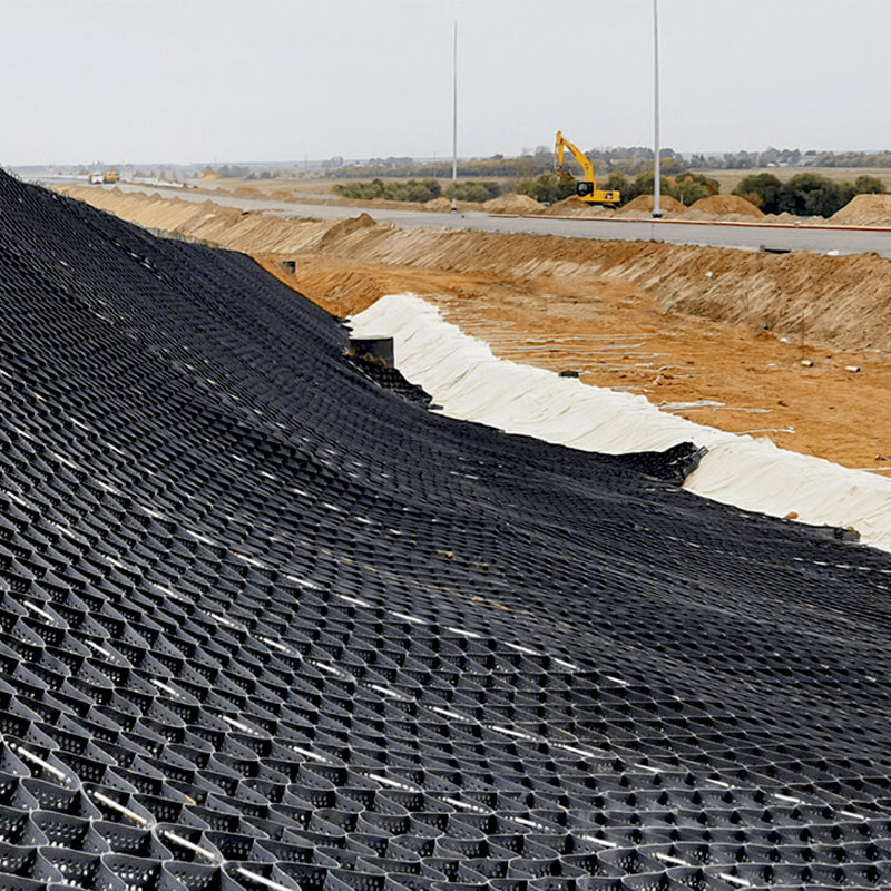 Geogriglia stradale standard ASTM in plastica a nido d'ape HDPE per ghiaia per rinforzo di muri di contenimento, protezione di pendii, vialetti, controllo dell'erosione