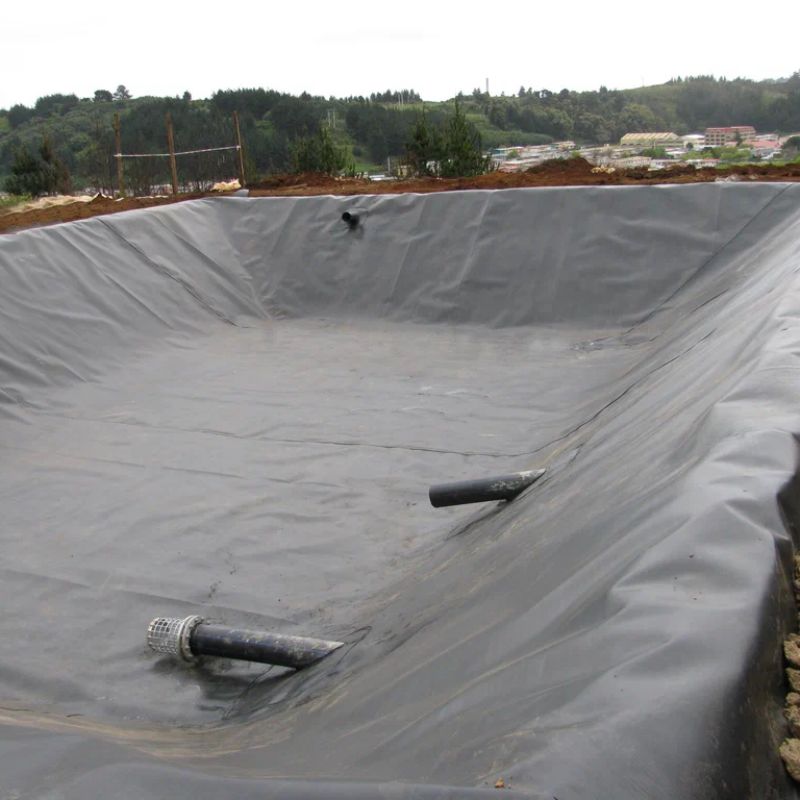 Rivestimento per laghetto impermeabile in HDPE nero duro Prezzo di fabbrica in polietilene Geomembrana in vendita